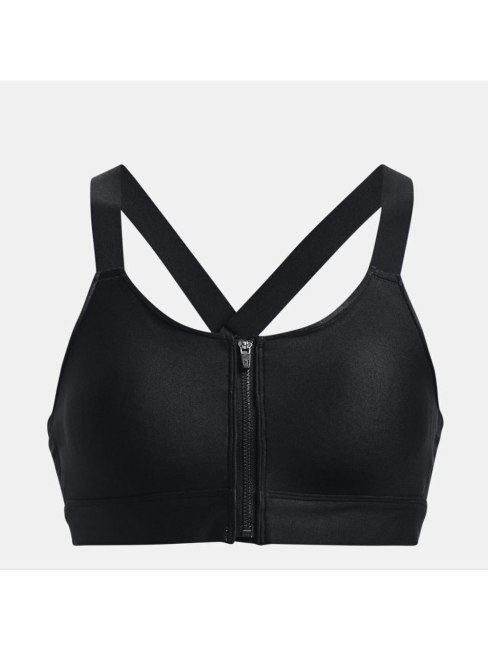 Under Armour Compression Continuum High Zip Black Cross-Back Sports Bra